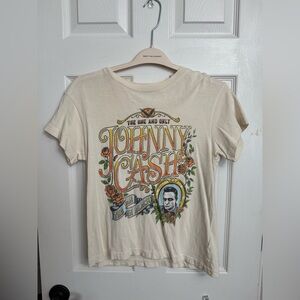 Daydreamer Johnny Cash Graphic T-Shirt - Cream